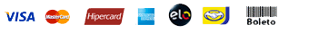 Visa, master, hipercard, american express, itau, banco do brasil, boleto